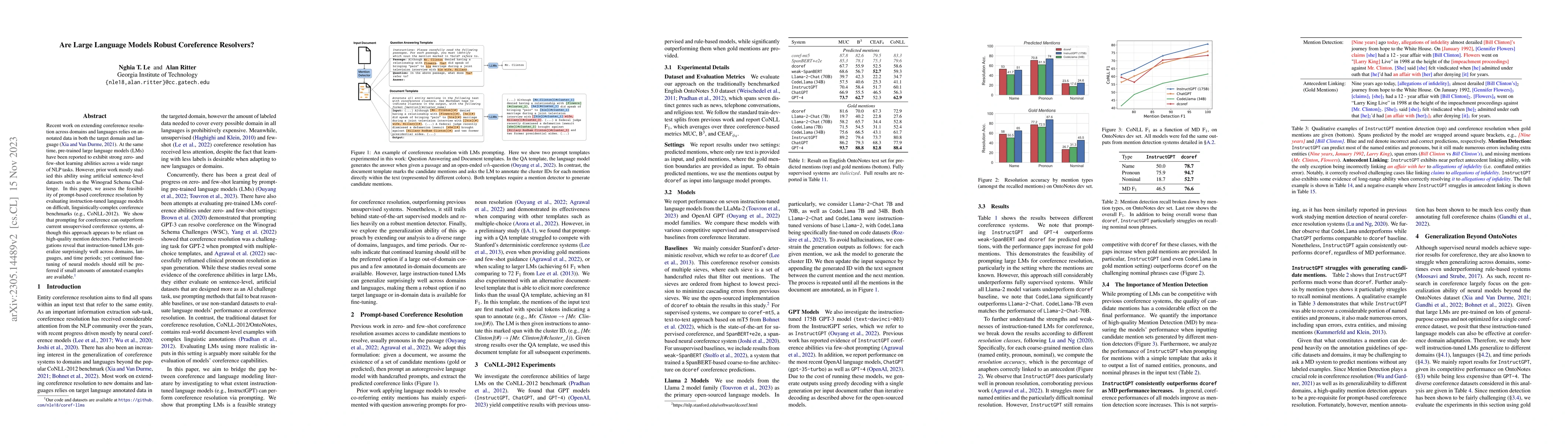 Thumbnail for Are Large Language Models Robust Coreference Resolvers?