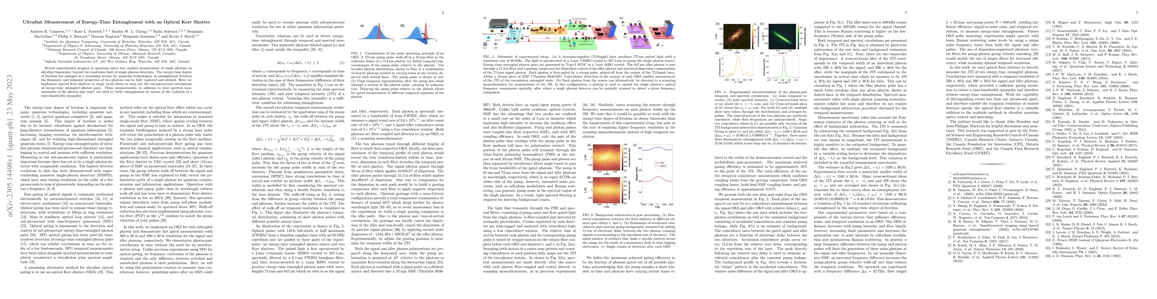 Thumbnail for Ultrafast Measurement of Energy-Time Entanglement with an Optical Kerr
  Shutter