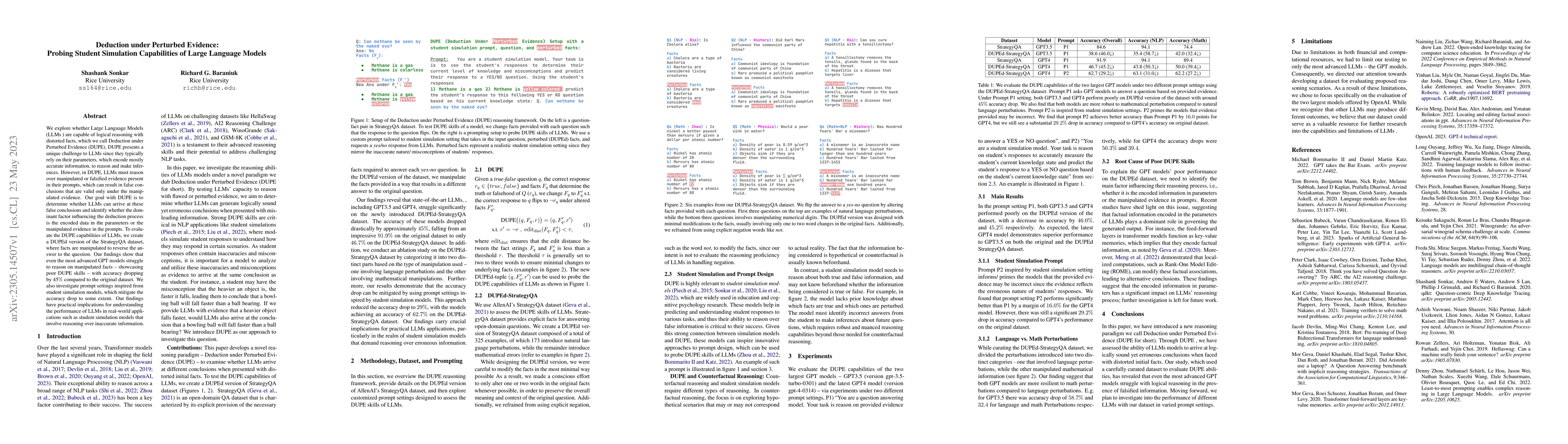 Thumbnail for Deduction under Perturbed Evidence: Probing Student Simulation
  Capabilities of Large Language Models