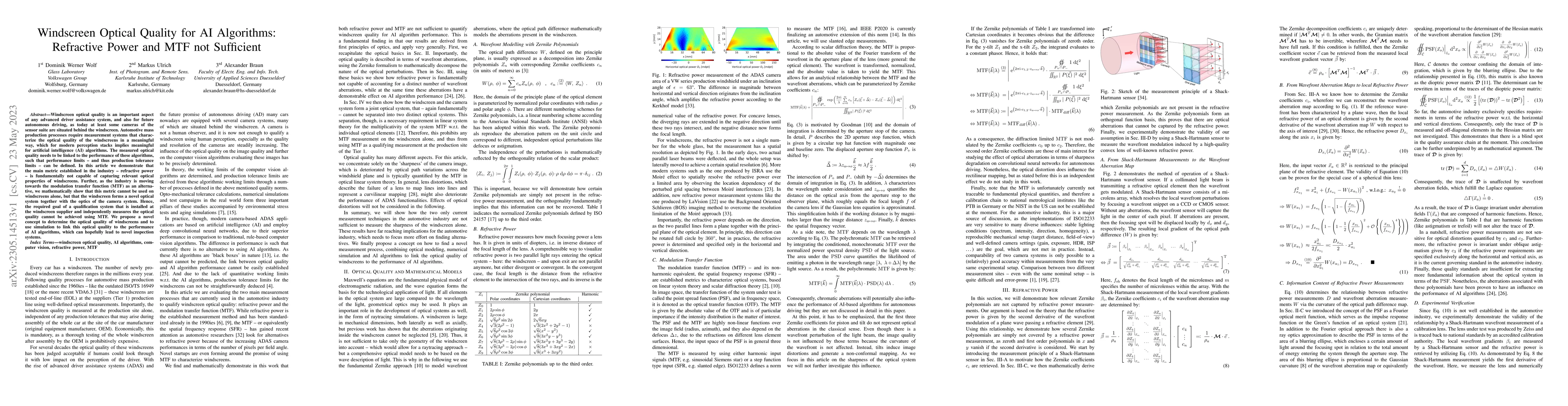 Thumbnail for Windscreen Optical Quality for AI Algorithms: Refractive Power and MTF
  not Sufficient