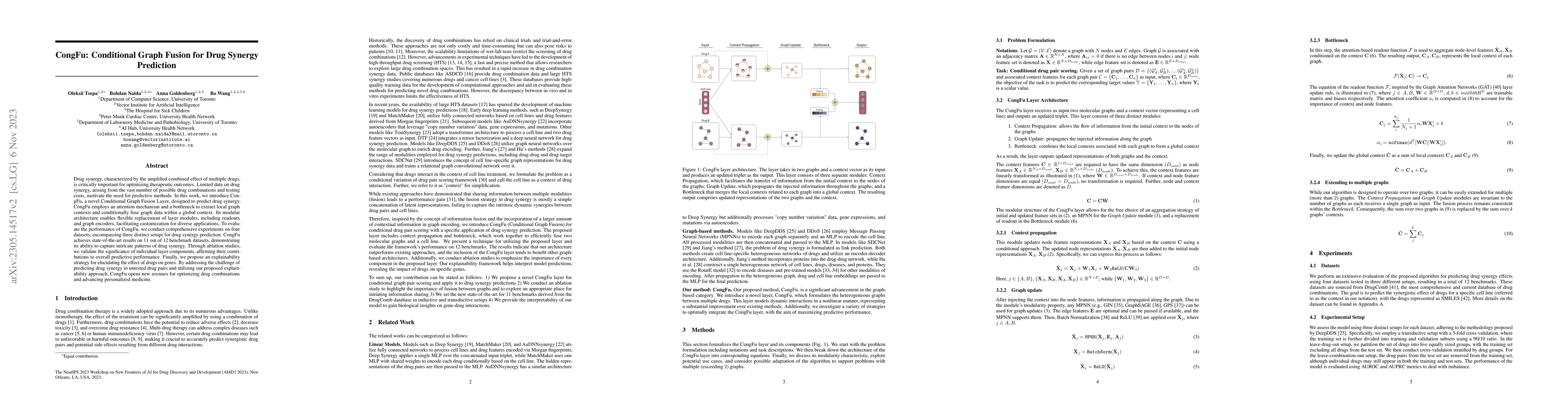 Thumbnail for CongFu: Conditional Graph Fusion for Drug Synergy Prediction