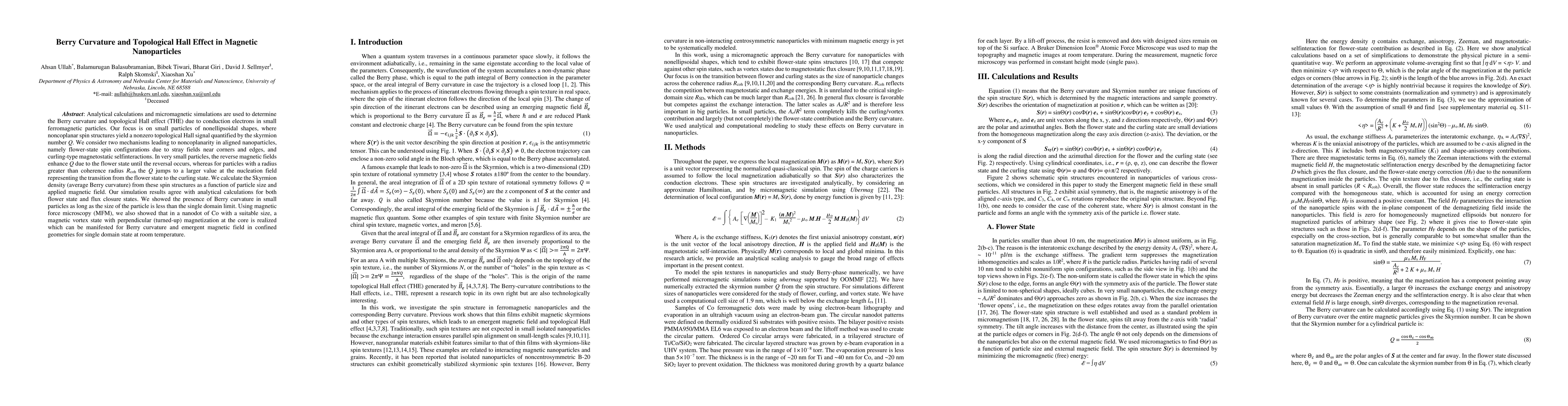 Thumbnail for Berry Curvature and Topological Hall Effect in Magnetic Nanoparticles