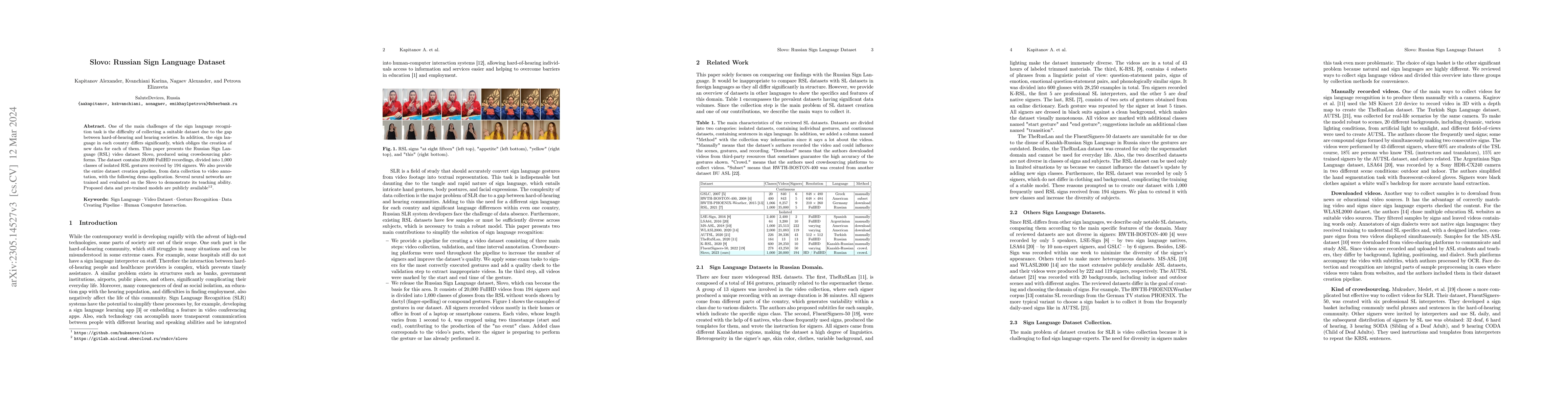 Thumbnail for Slovo: Russian Sign Language Dataset