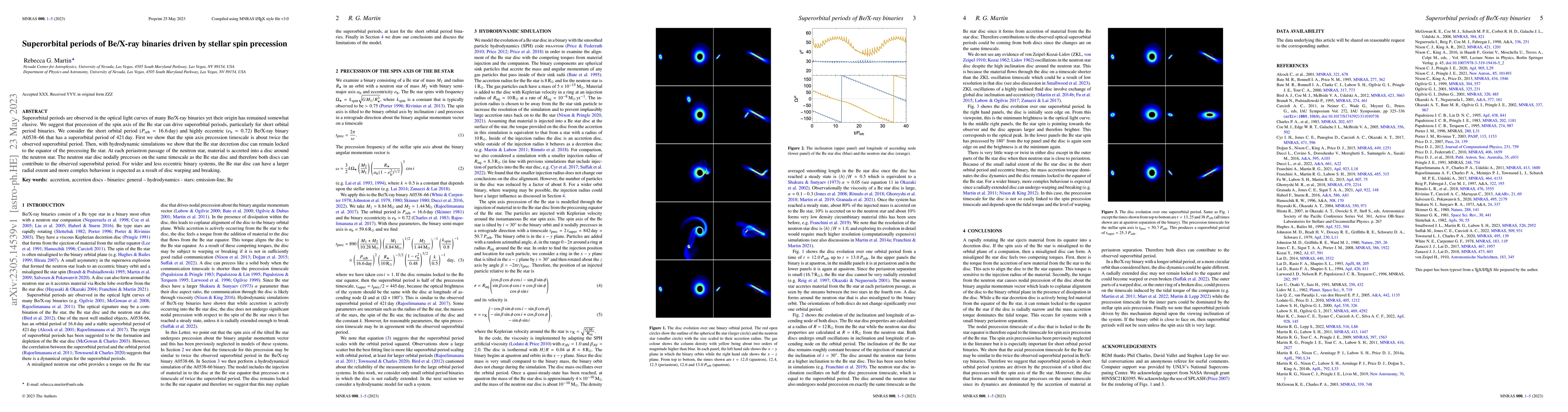 Thumbnail for Superorbital periods of Be/X-ray binaries driven by stellar spin
  precession