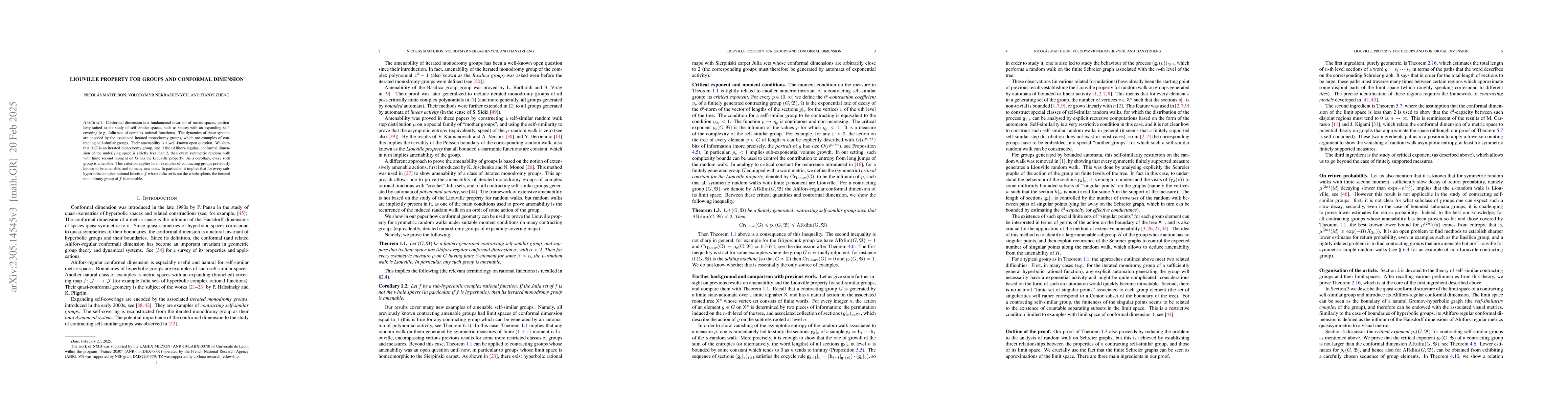 Thumbnail for Liouville property for groups and conformal dimension