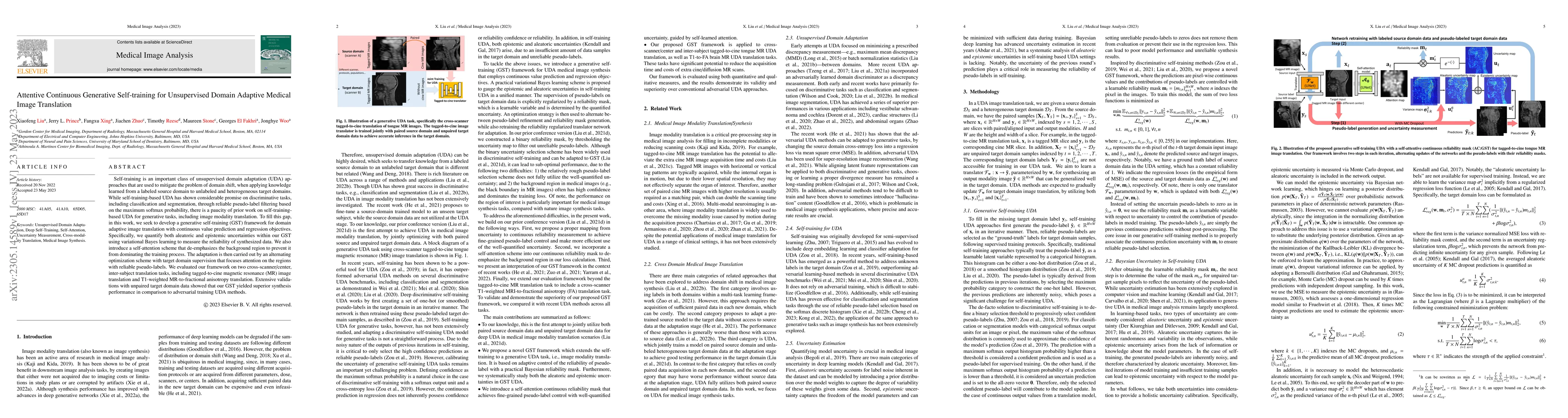 Thumbnail for Attentive Continuous Generative Self-training for Unsupervised Domain
  Adaptive Medical Image Translation