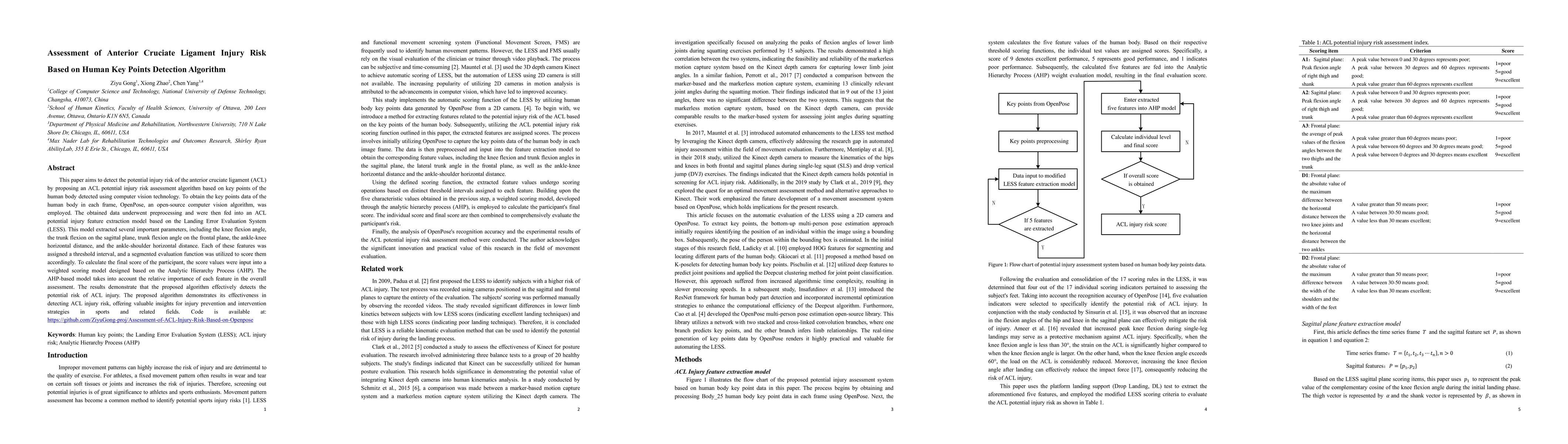 Thumbnail for Assessment of Anterior Cruciate Ligament Injury Risk Based on Human Key
  Points Detection Algorithm