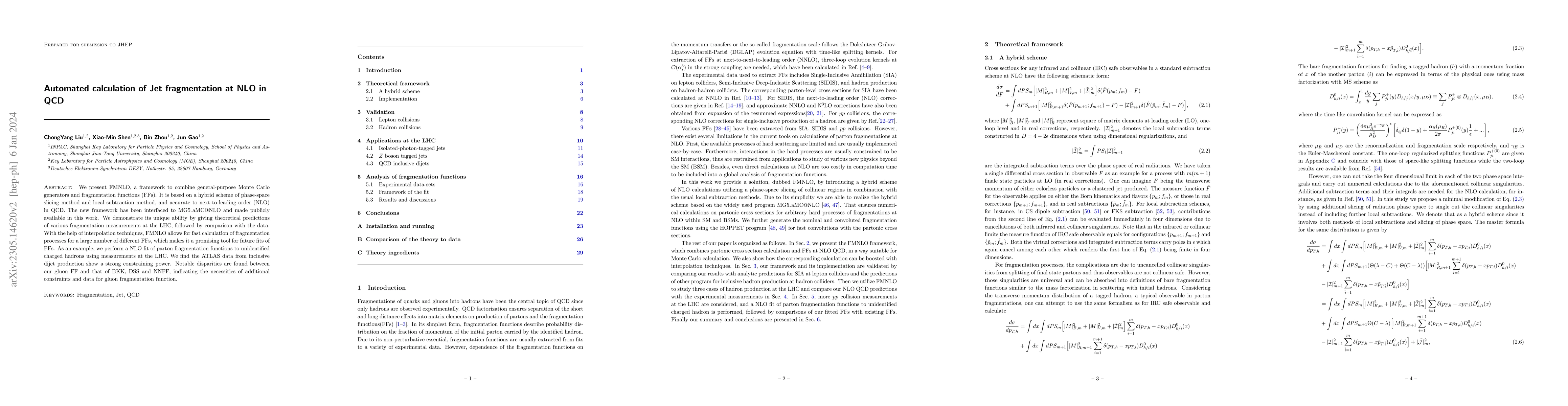 Thumbnail for Automated calculation of Jet fragmentation at NLO in QCD