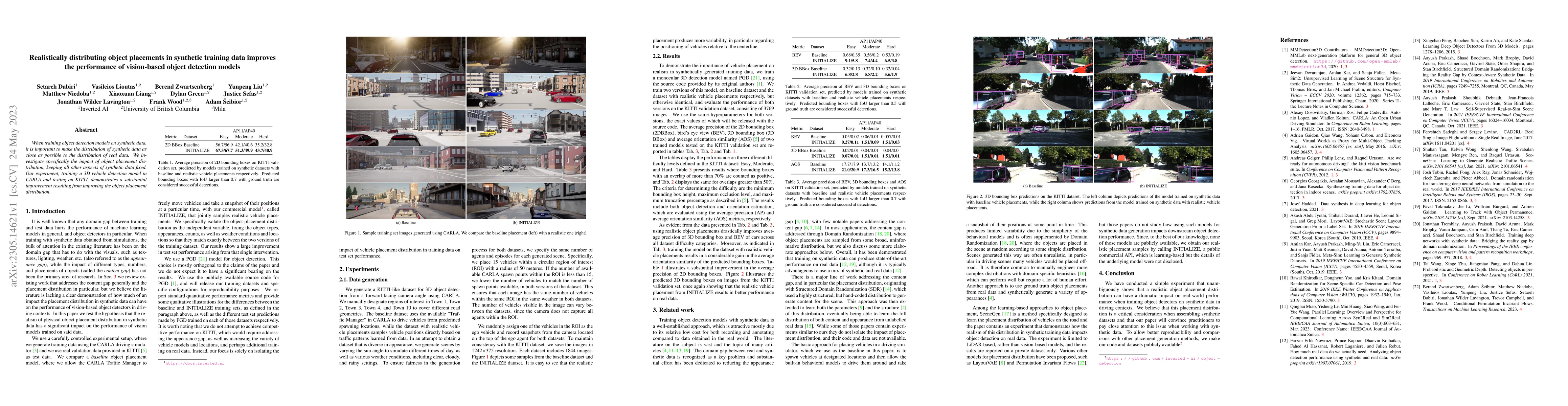 Thumbnail for Realistically distributing object placements in synthetic training data
  improves the performance of vision-based object detection models