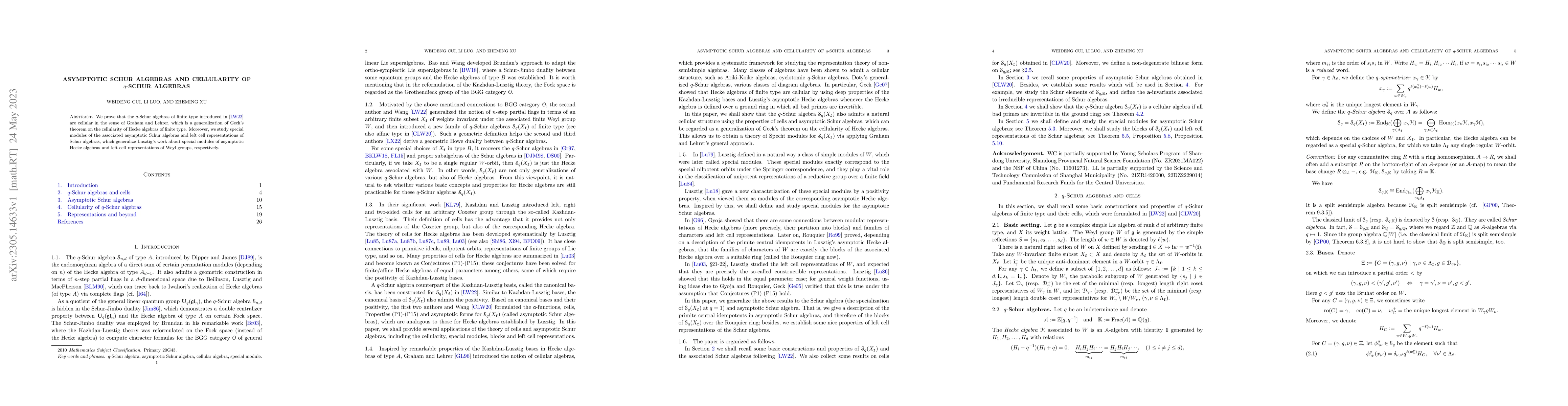 Thumbnail for Asymptotic Schur algebras and cellularity of q-Schur algebras