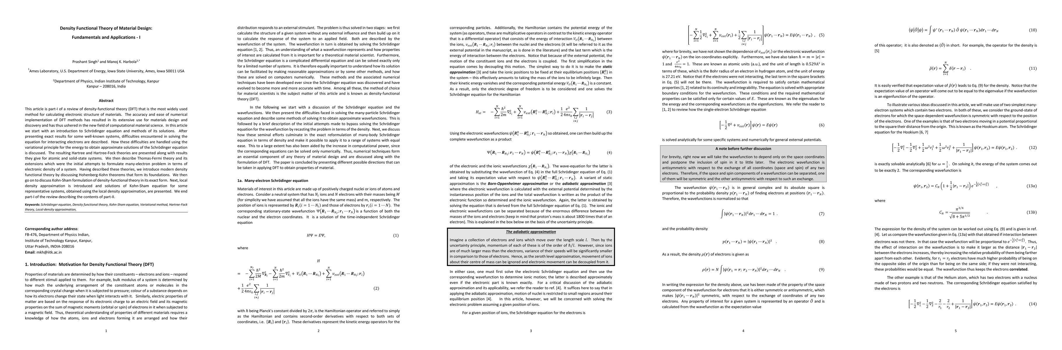 Thumbnail for Density Functional Theory of Material Design: Fundamentals and
  Applications -- I