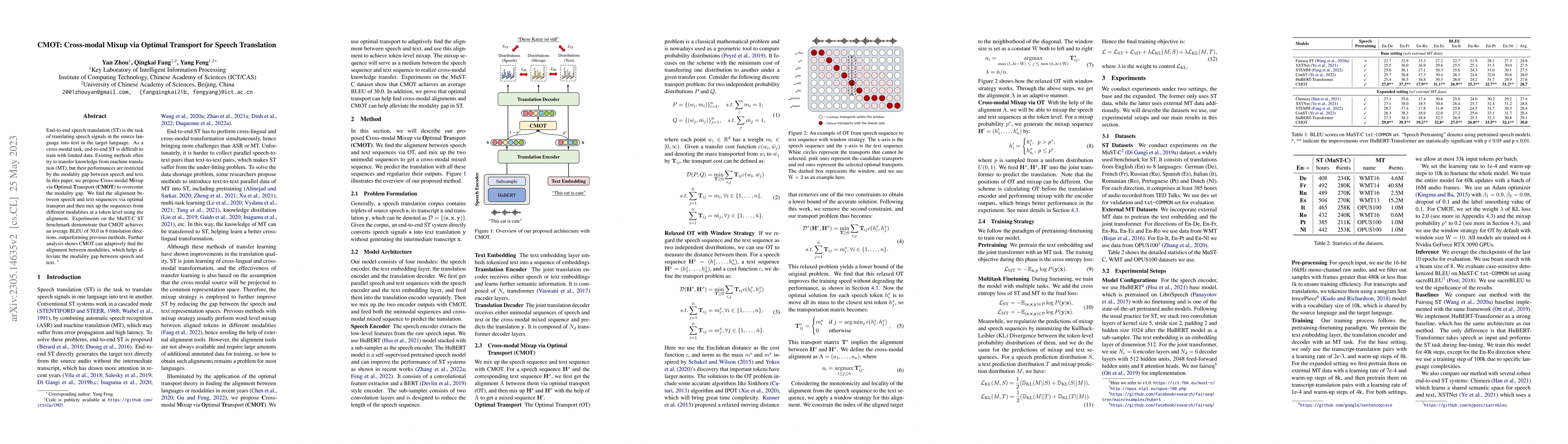 Thumbnail for CMOT: Cross-modal Mixup via Optimal Transport for Speech Translation