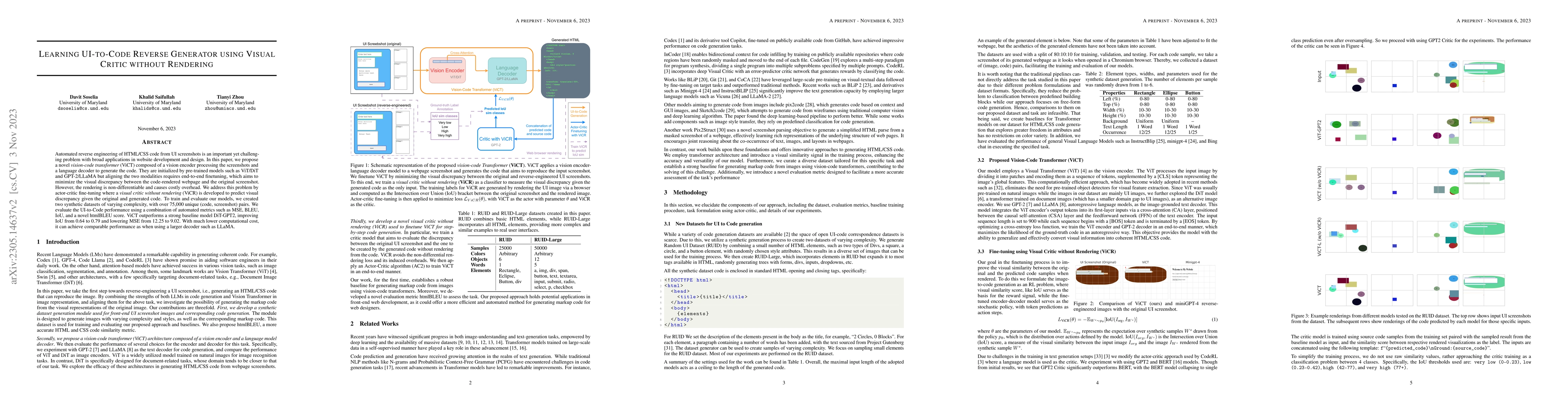 Thumbnail for Learning UI-to-Code Reverse Generator Using Visual Critic Without
  Rendering