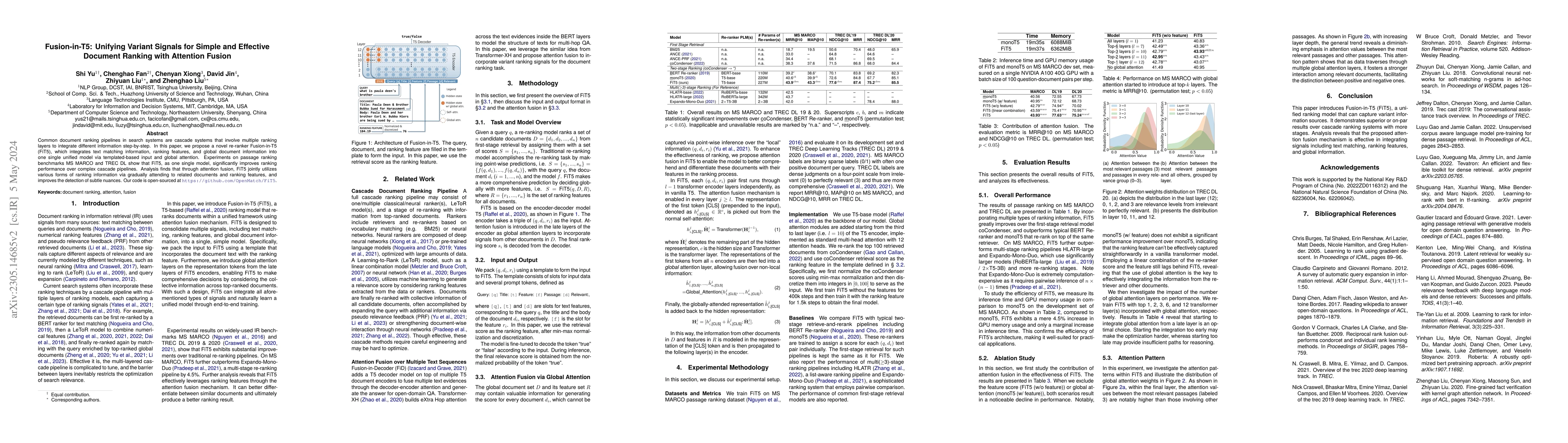 Thumbnail for Fusion-in-T5: Unifying Document Ranking Signals for Improved Information
  Retrieval