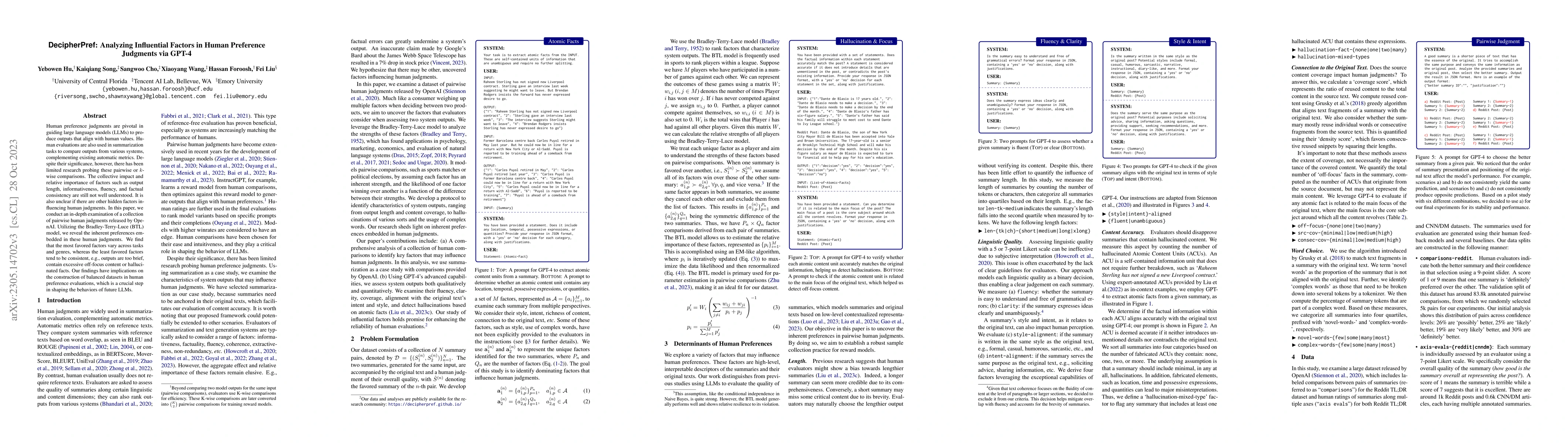 Thumbnail for DecipherPref: Analyzing Influential Factors in Human Preference
  Judgments via GPT-4
