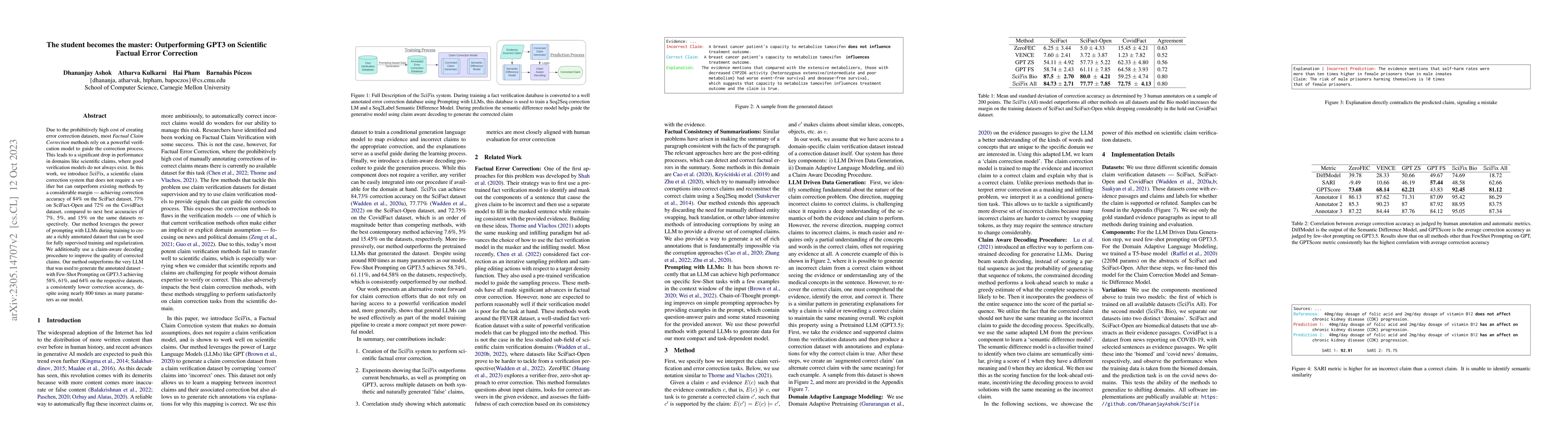 Thumbnail for SciFix: Outperforming GPT3 on Scientific Factual Error Correction