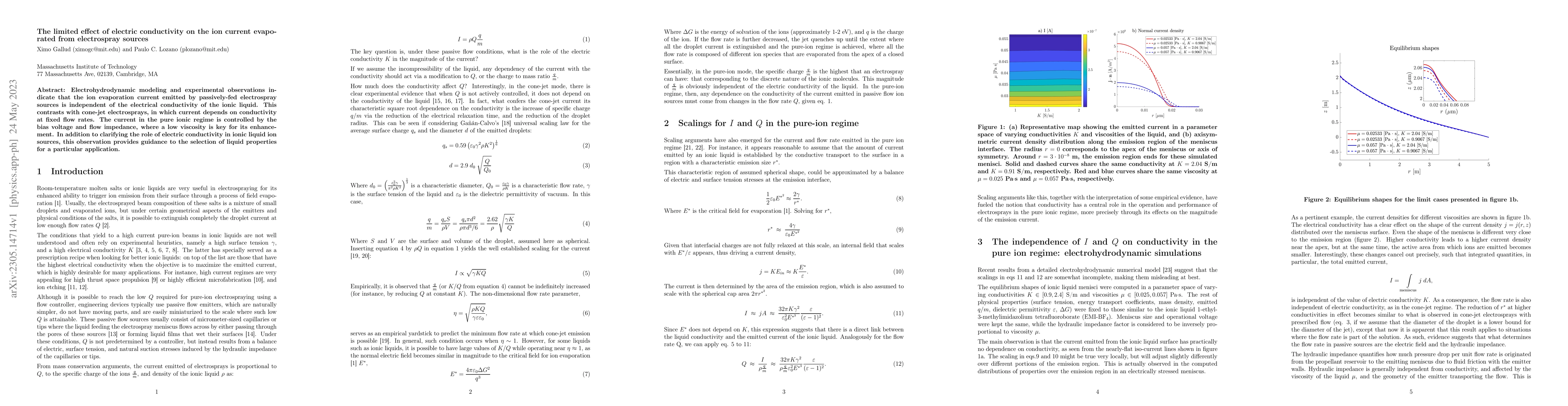 Thumbnail for The limited effect of electric conductivity on the ion current
  evaporated from electrospray sources
