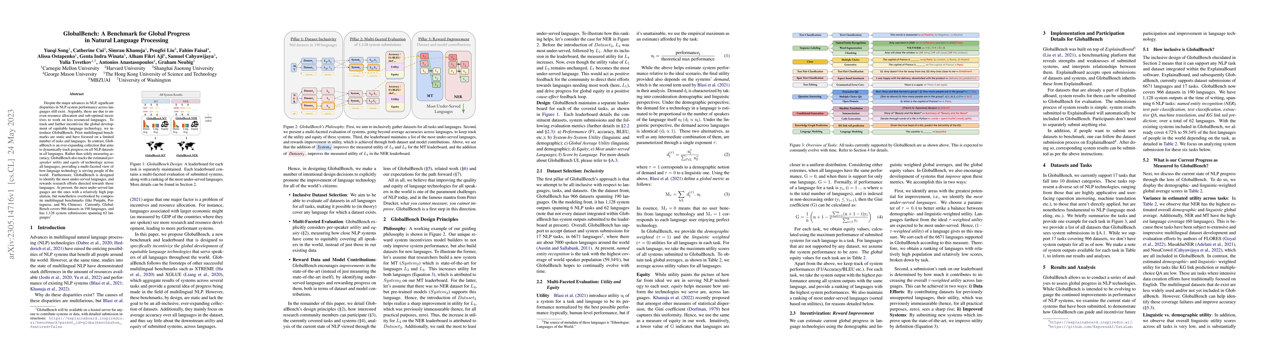 Thumbnail for GlobalBench: A Benchmark for Global Progress in Natural Language
  Processing