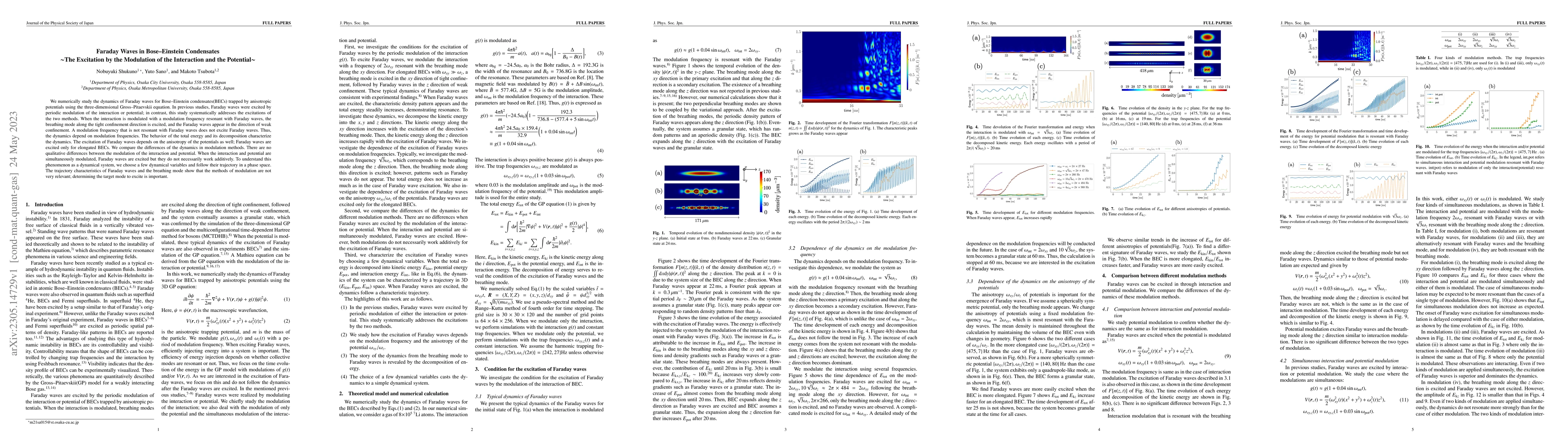 Thumbnail for Faraday Waves in Bose-Einstein Condensates -- The Excitation by the
  Modulation of the Interaction and the Potential