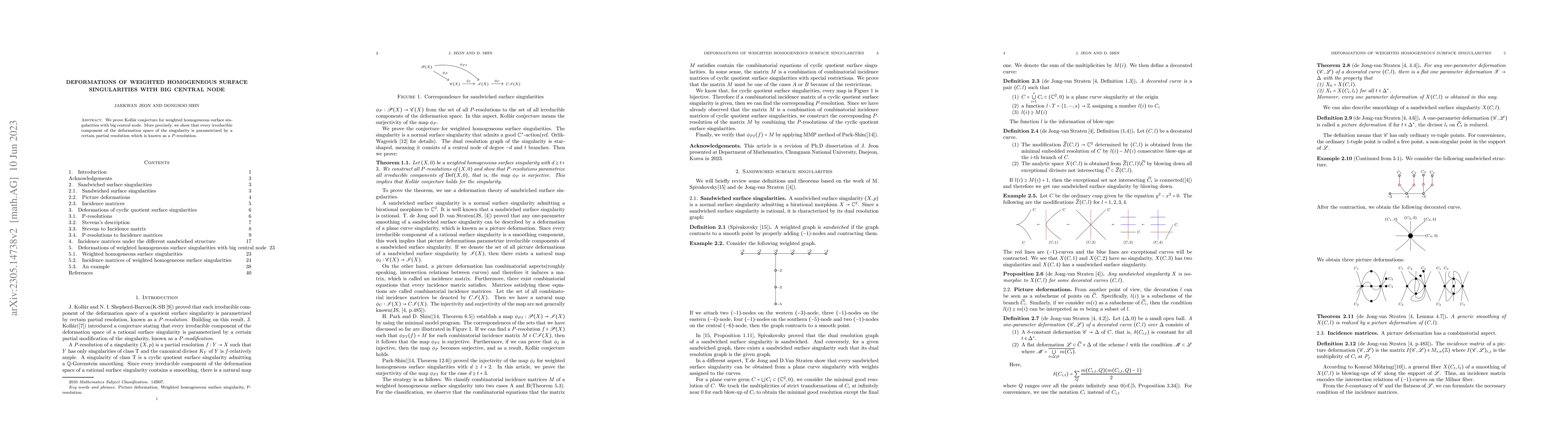 Thumbnail for Deformations of weighted homogeneous surface singularities with big
  central node