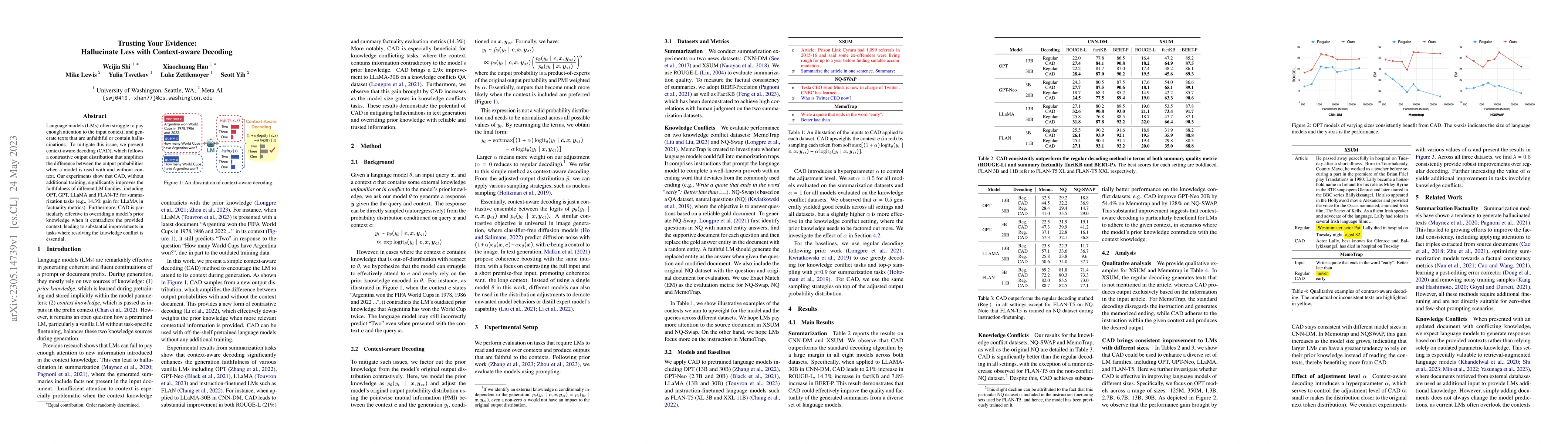Thumbnail for Trusting Your Evidence: Hallucinate Less with Context-aware Decoding