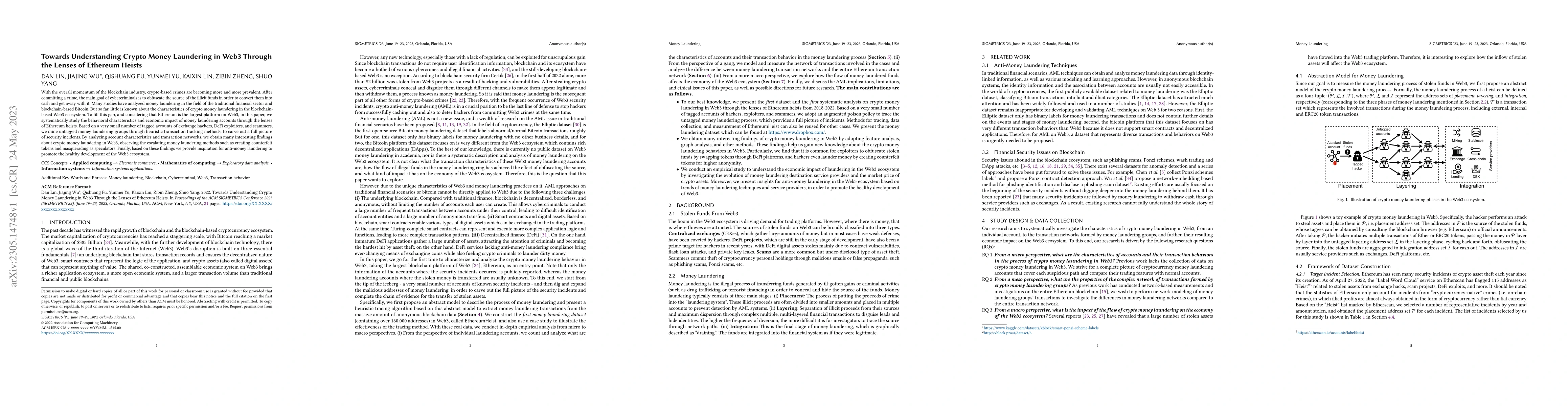 Thumbnail for Towards Understanding Crypto Money Laundering in Web3 Through the Lenses
  of Ethereum Heists