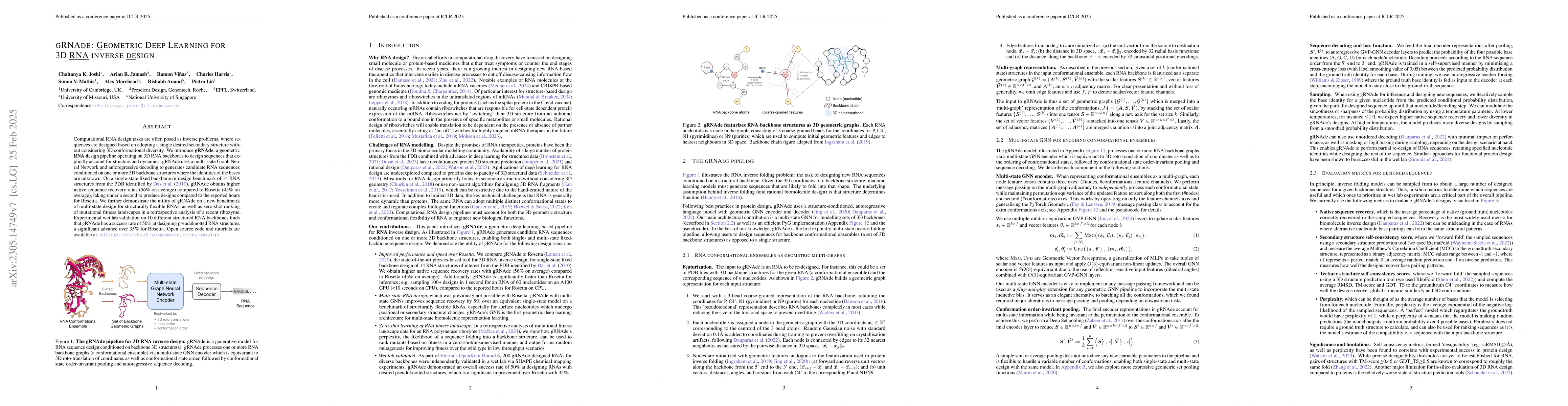 Thumbnail for gRNAde: Geometric Deep Learning for 3D RNA inverse design