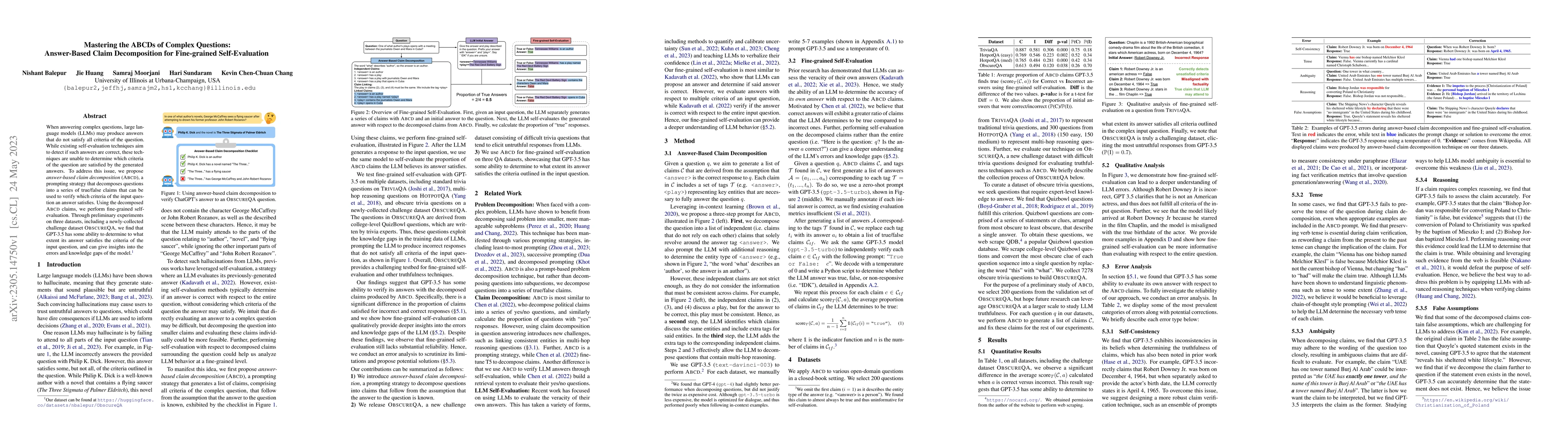 Thumbnail for Mastering the ABCDs of Complex Questions: Answer-Based Claim
  Decomposition for Fine-grained Self-Evaluation