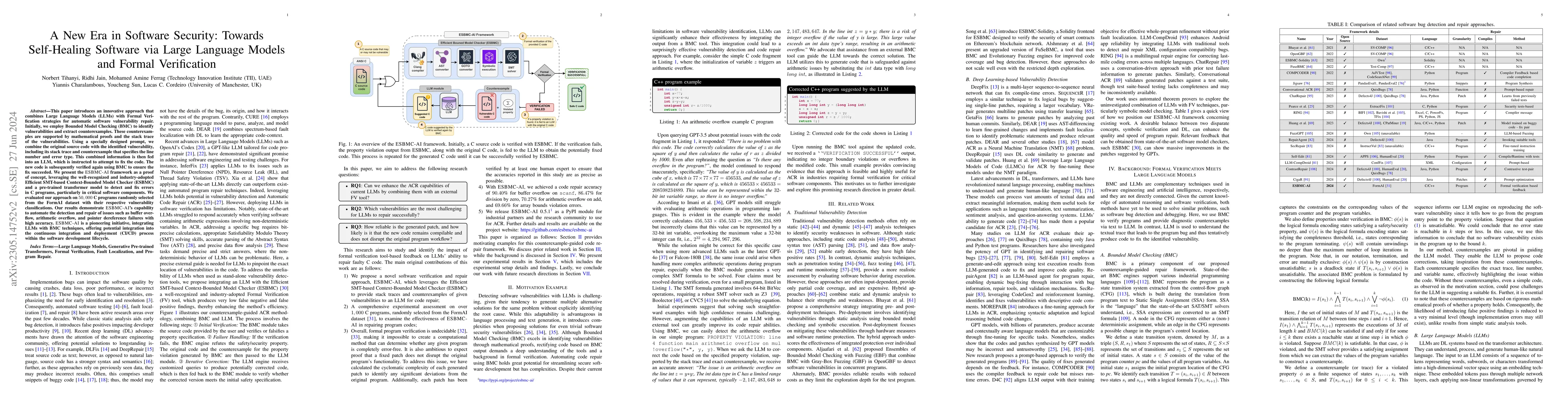 Thumbnail for A New Era in Software Security: Towards Self-Healing Software via Large
  Language Models and Formal Verification