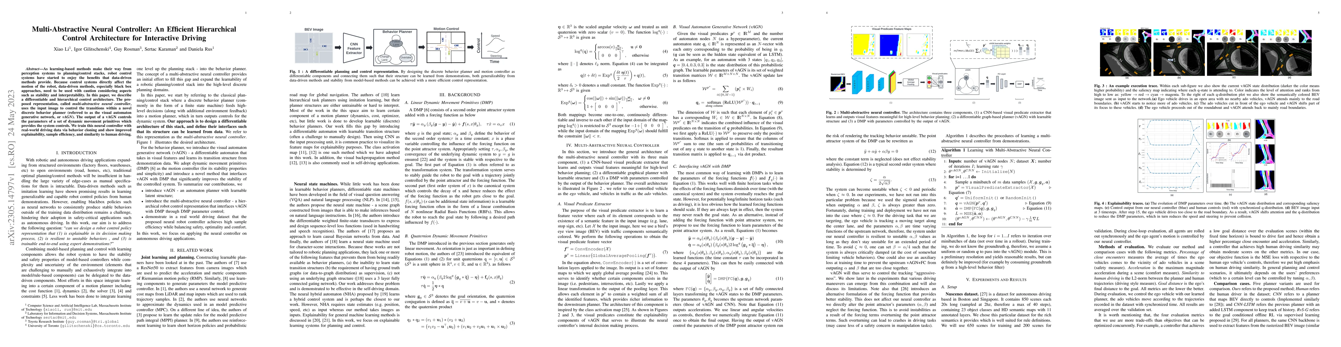 Thumbnail for Multi-Abstractive Neural Controller: An Efficient Hierarchical Control
  Architecture for Interactive Driving