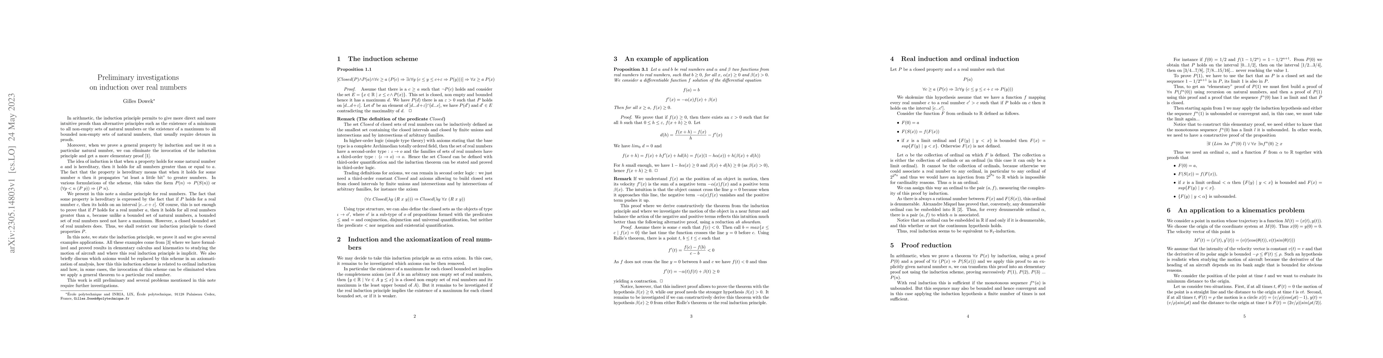 Thumbnail for Preliminary investigations on induction over real numbers