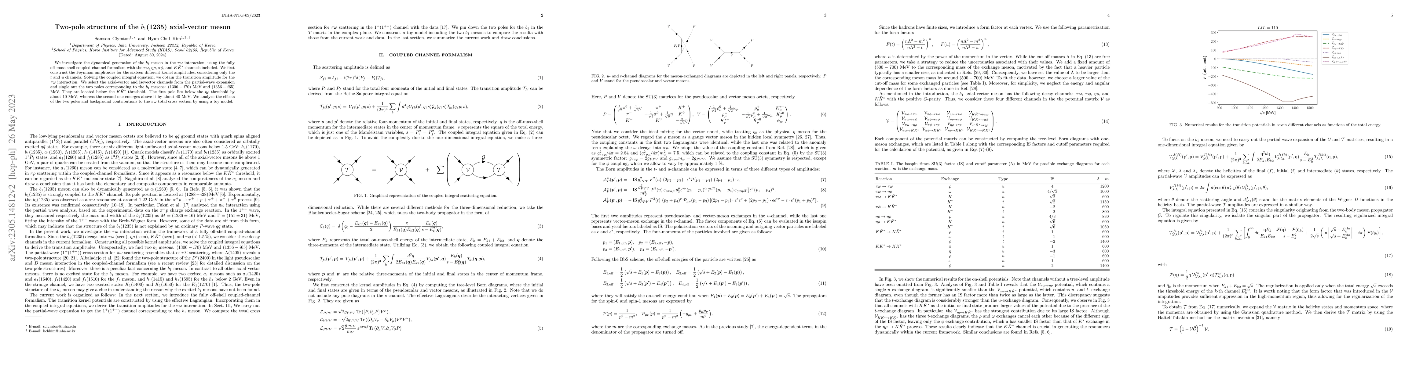 Thumbnail for Two-pole structure of the $b_1$(1235) axial-vector meson