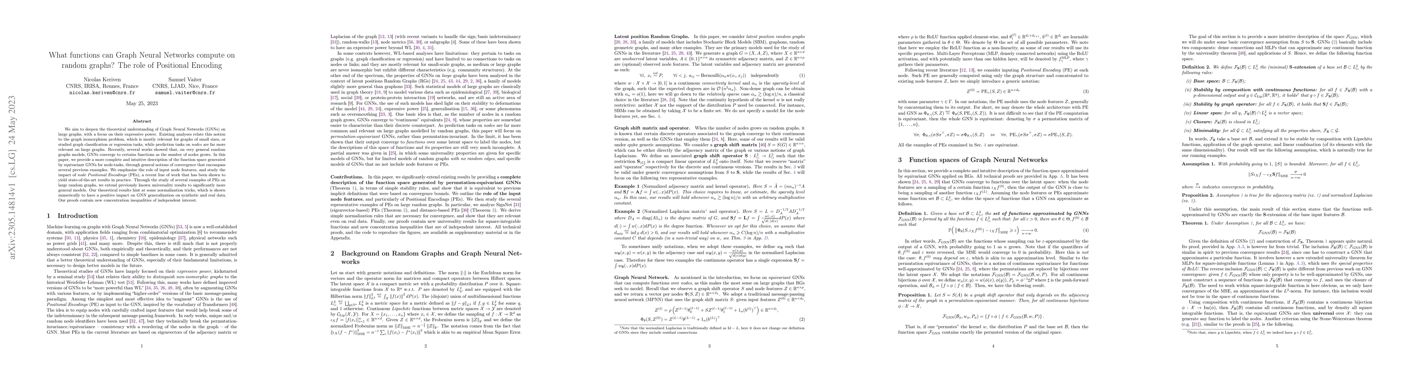 Thumbnail for What functions can Graph Neural Networks compute on random graphs? The
  role of Positional Encoding