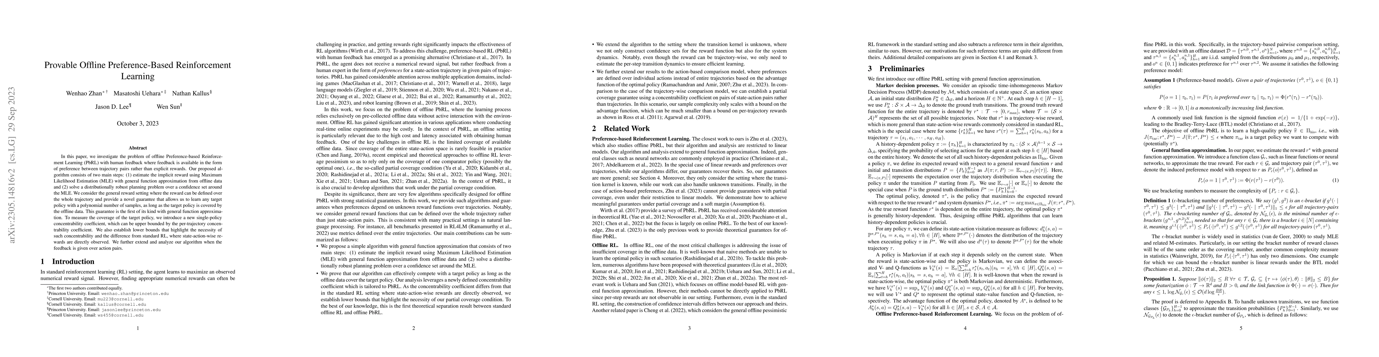 Thumbnail for Provable Offline Preference-Based Reinforcement Learning