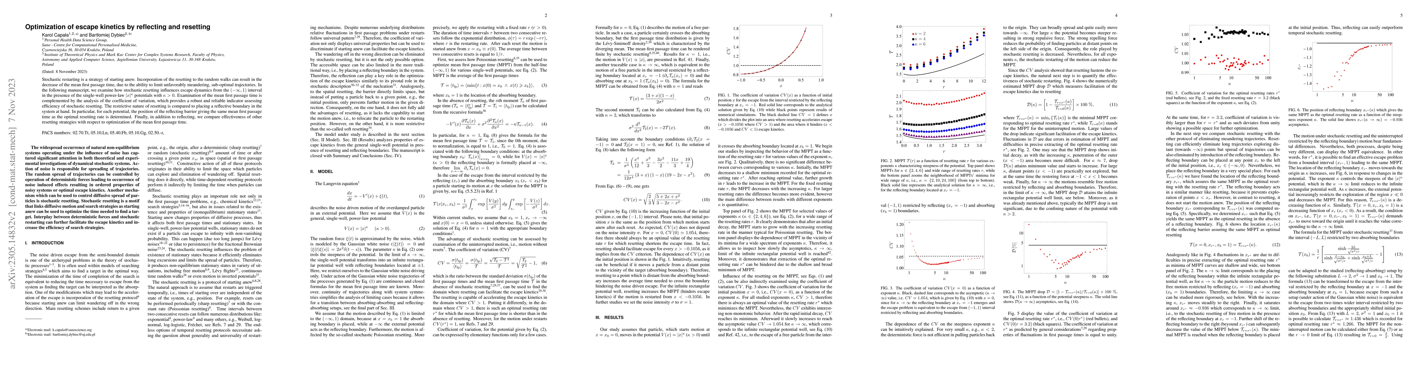 Thumbnail for Optimization of escape kinetics by reflecting and resetting