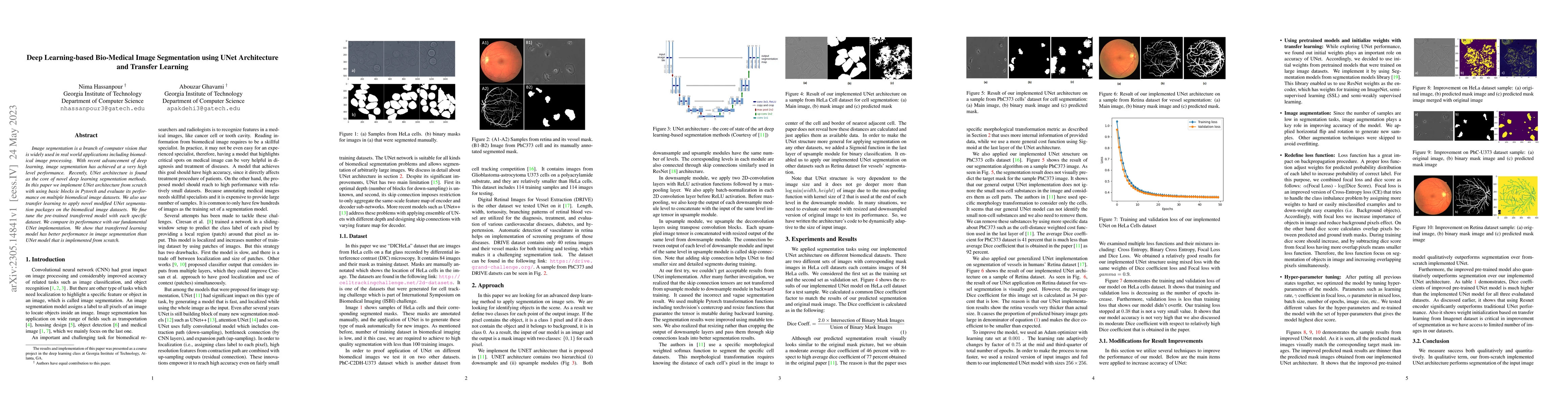 Thumbnail for Deep Learning-based Bio-Medical Image Segmentation using UNet
  Architecture and Transfer Learning