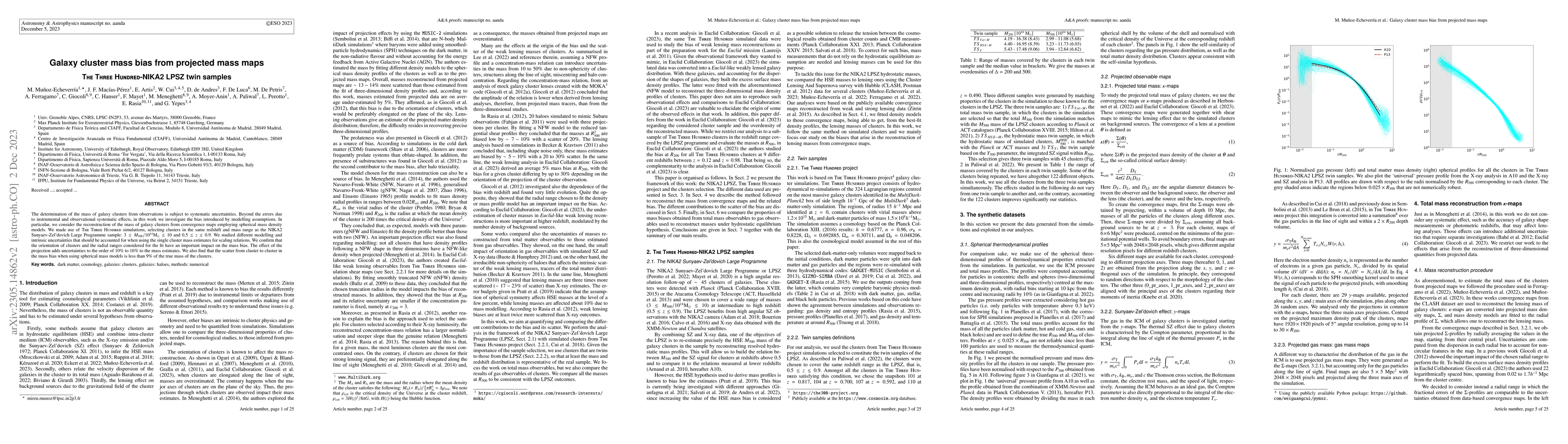 Thumbnail for Galaxy cluster mass bias from projected mass maps: The Three
  Hundred-NIKA2 LPSZ twin samples