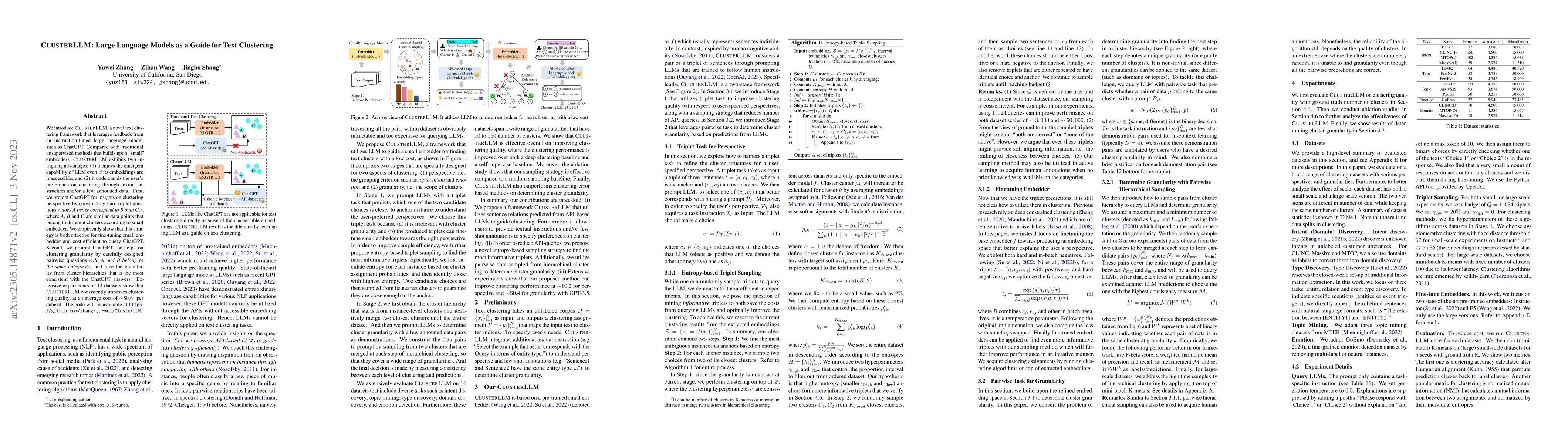 Thumbnail for ClusterLLM: Large Language Models as a Guide for Text Clustering