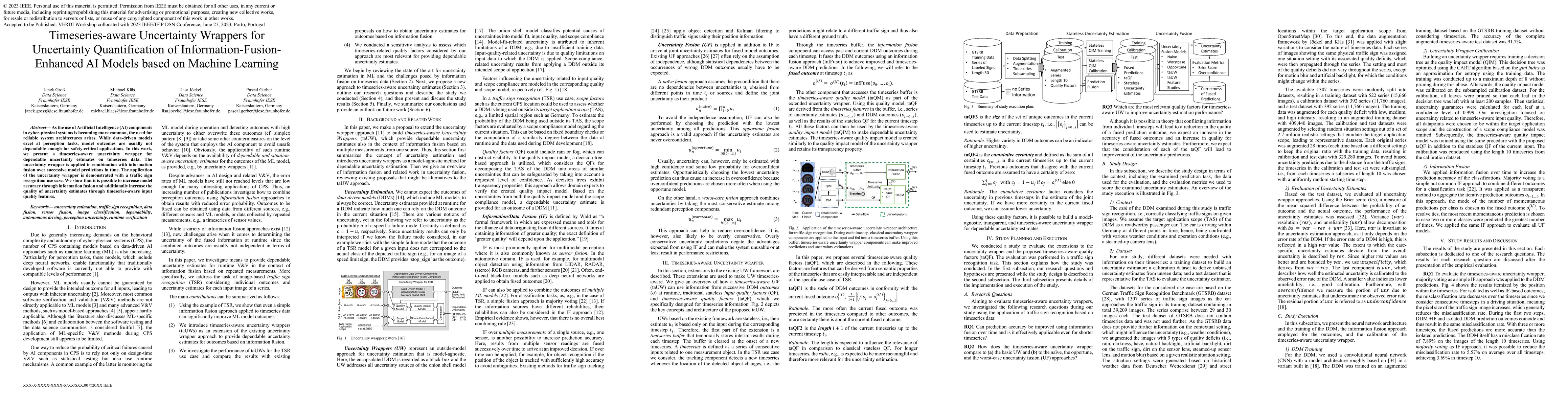 Thumbnail for Timeseries-aware Uncertainty Wrappers for Uncertainty Quantification of
  Information-Fusion-Enhanced AI Models based on Machine Learning