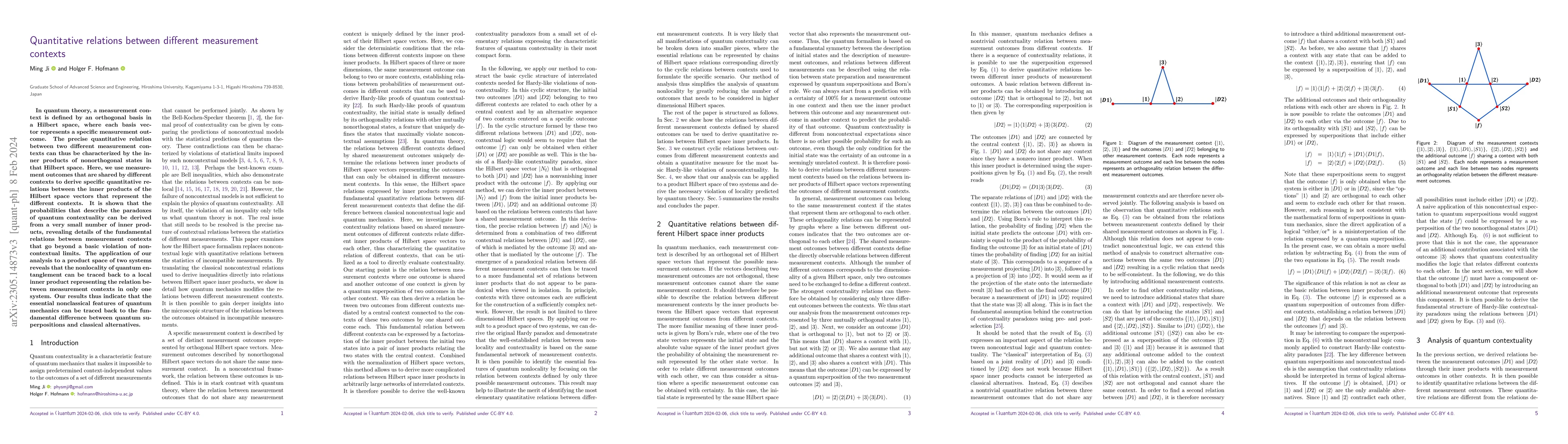 Thumbnail for Quantitative relations between different measurement contexts