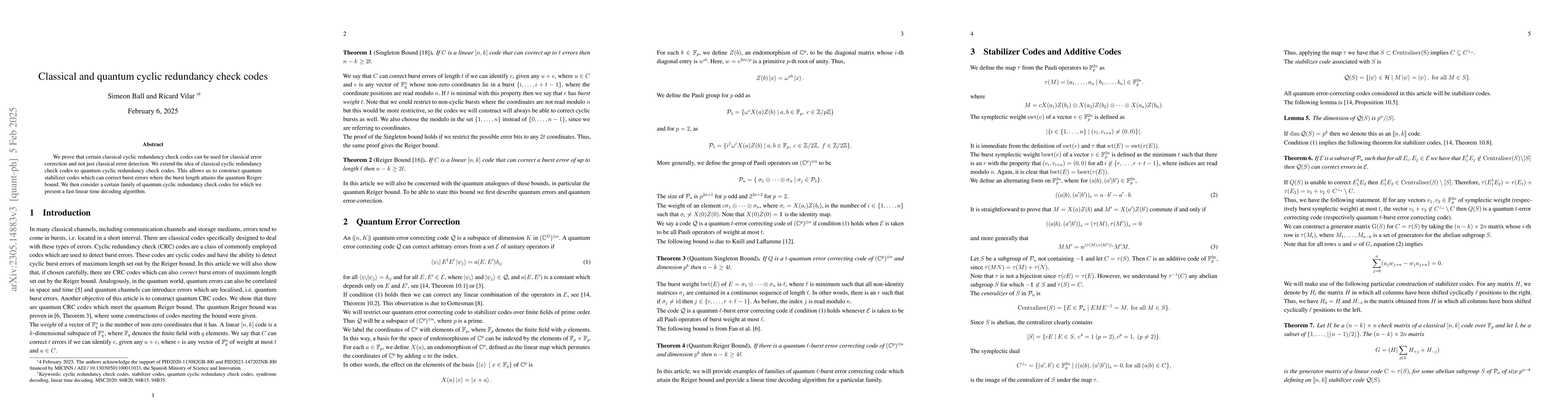 Thumbnail for Classical and quantum cyclic redundancy check codes