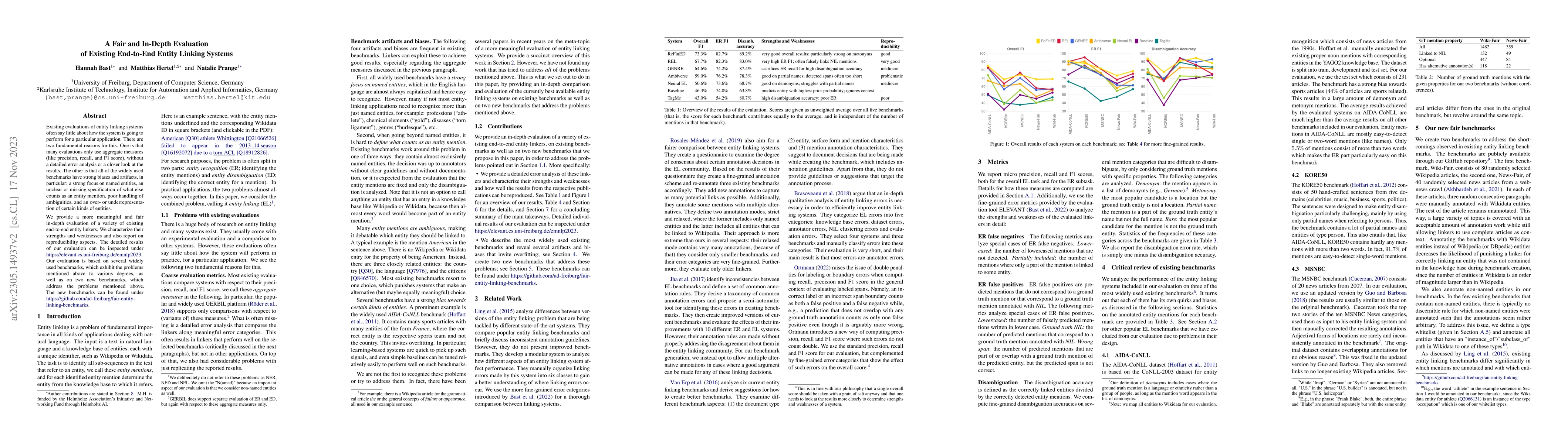Thumbnail for A Fair and In-Depth Evaluation of Existing End-to-End Entity Linking
  Systems