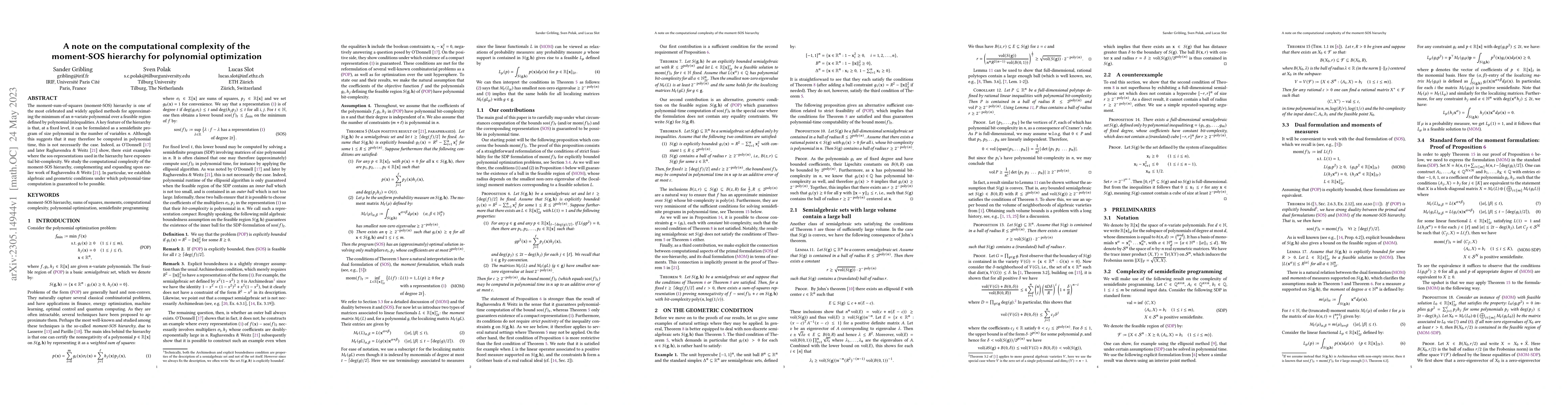 Thumbnail for A note on the computational complexity of the moment-SOS hierarchy for
  polynomial optimization