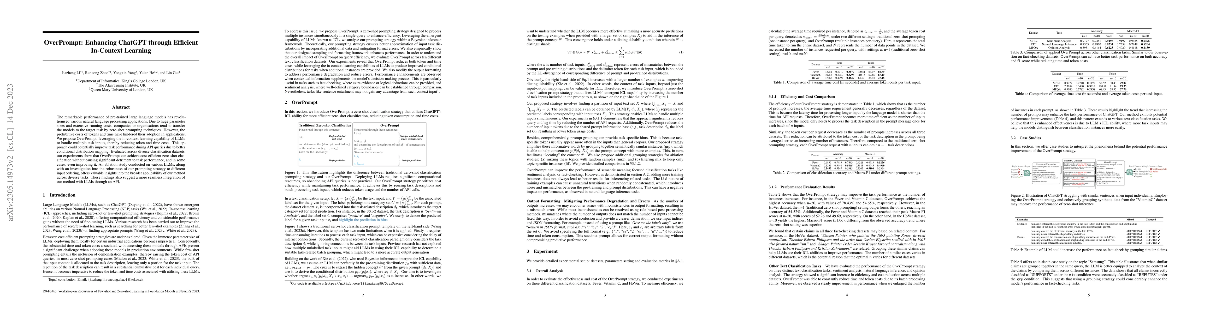 Thumbnail for OverPrompt: Enhancing ChatGPT through Efficient In-Context Learning