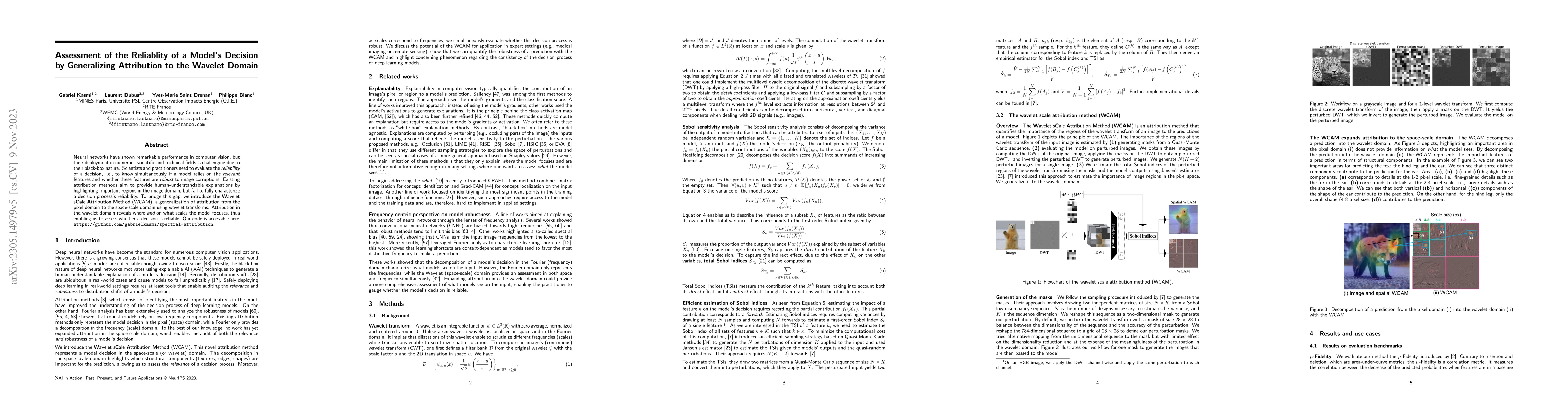 Thumbnail for Assessment of the Reliablity of a Model's Decision by Generalizing
  Attribution to the Wavelet Domain