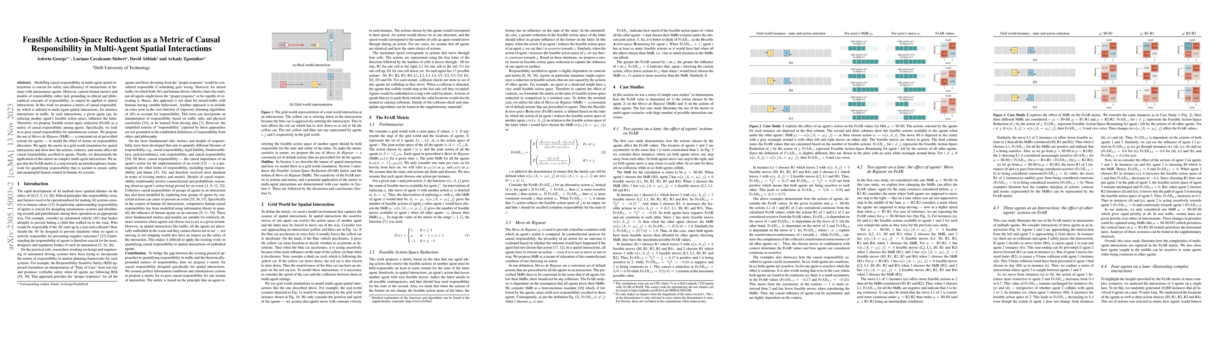 Thumbnail for Feasible Action-Space Reduction as a Metric of Causal Responsibility in
  Multi-Agent Spatial Interactions
