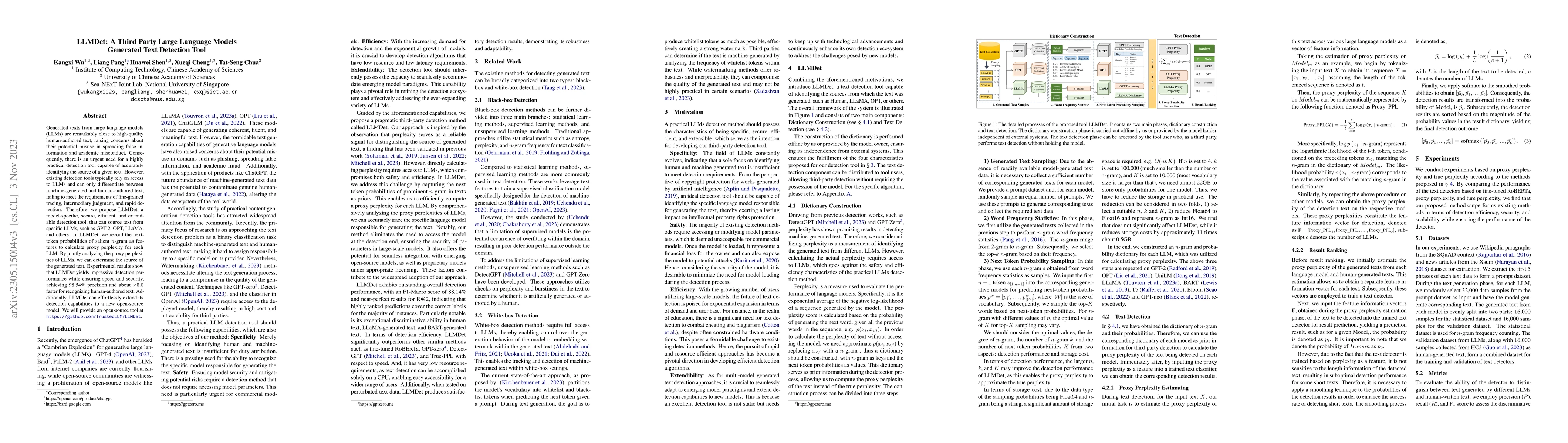 Thumbnail for LLMDet: A Third Party Large Language Models Generated Text Detection
  Tool