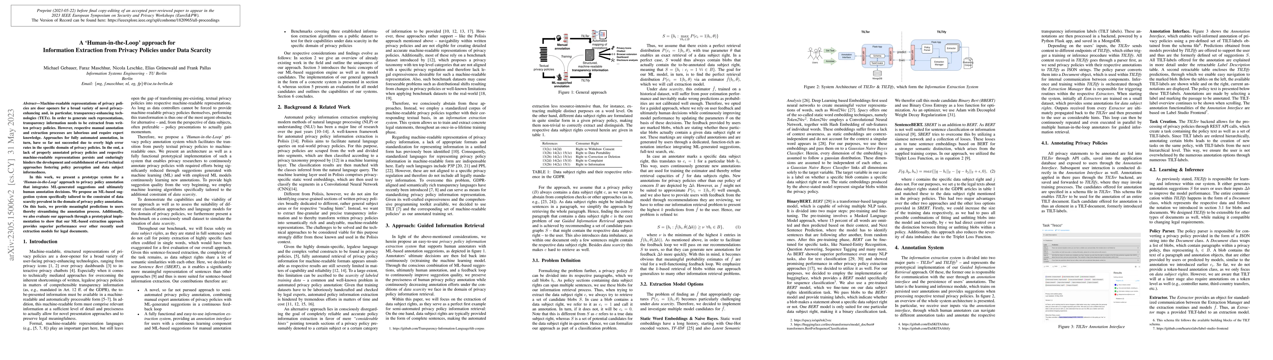 Thumbnail for A Human-in-the-Loop Approach for Information Extraction from Privacy
  Policies under Data Scarcity