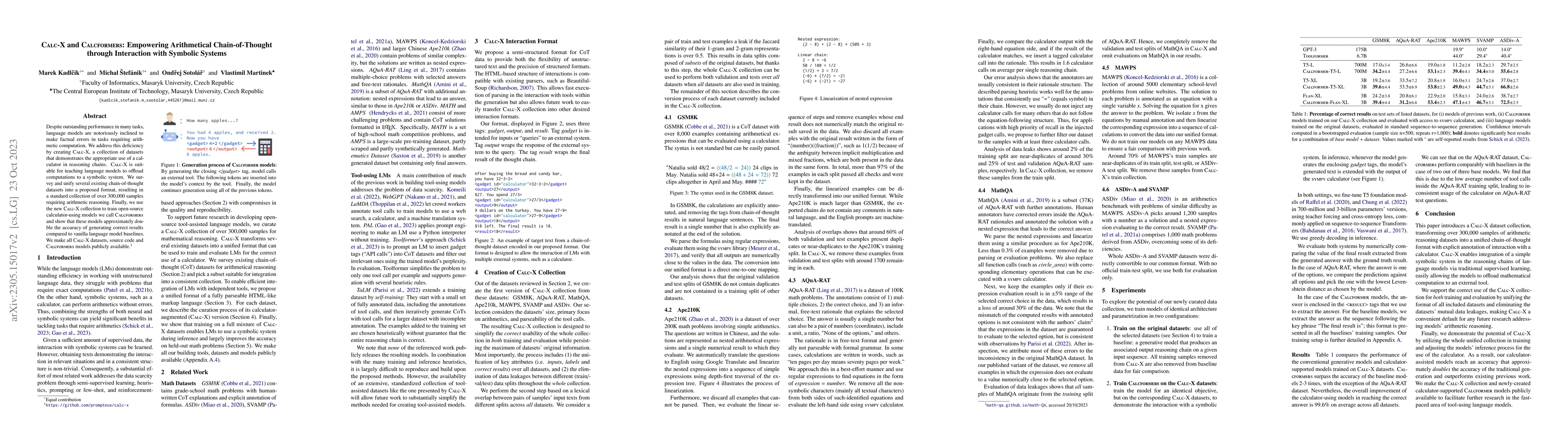 Thumbnail for Calc-X and Calcformers: Empowering Arithmetical Chain-of-Thought through
  Interaction with Symbolic Systems