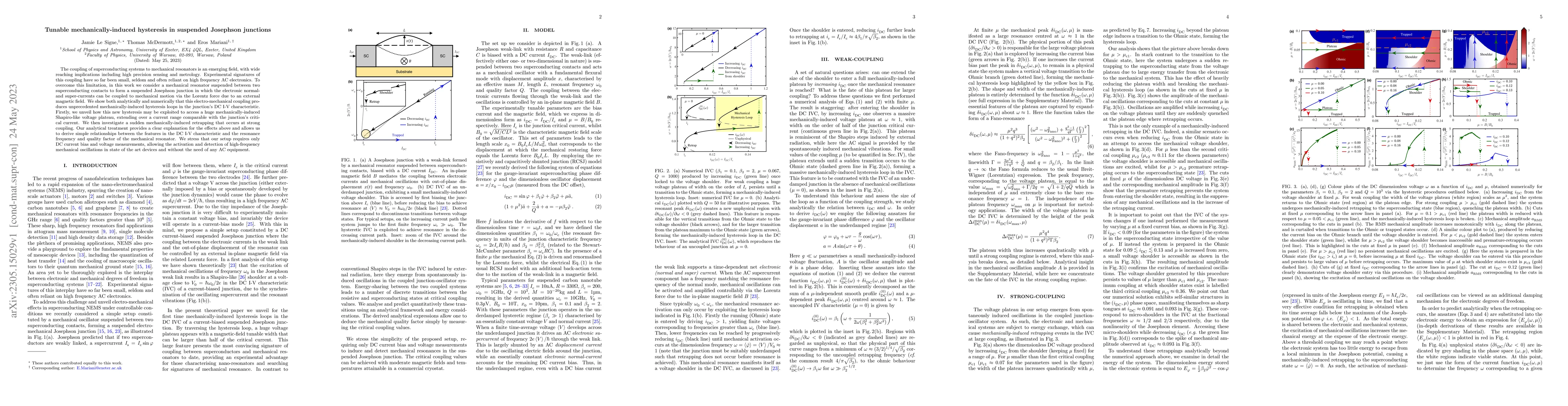 Thumbnail for Tunable mechanically-induced hysteresis in suspended Josephson junctions